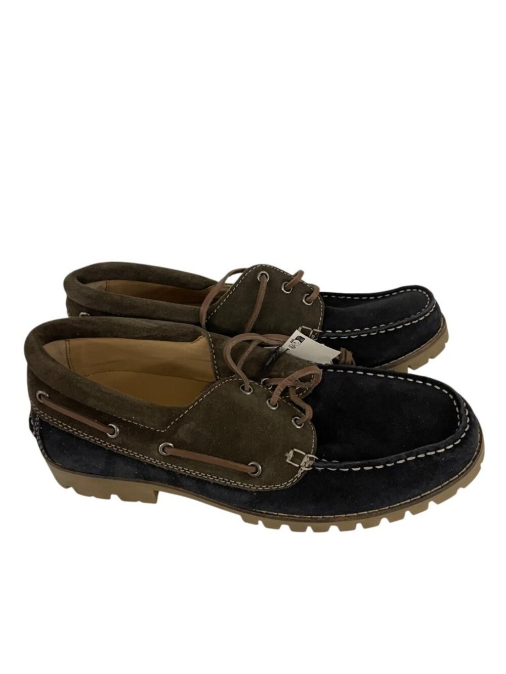 Zara Mens Split Leather Deck Shoes EU 45 US 12 Brown Suede Lug 2437/620 NWOB